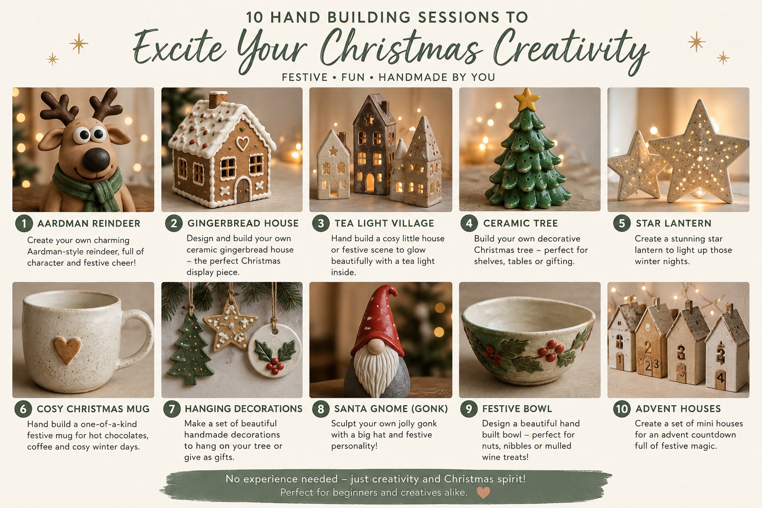 10 hand-building Christmas workshop projects at Clay & Craft